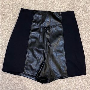 Leather/Polyester shorts